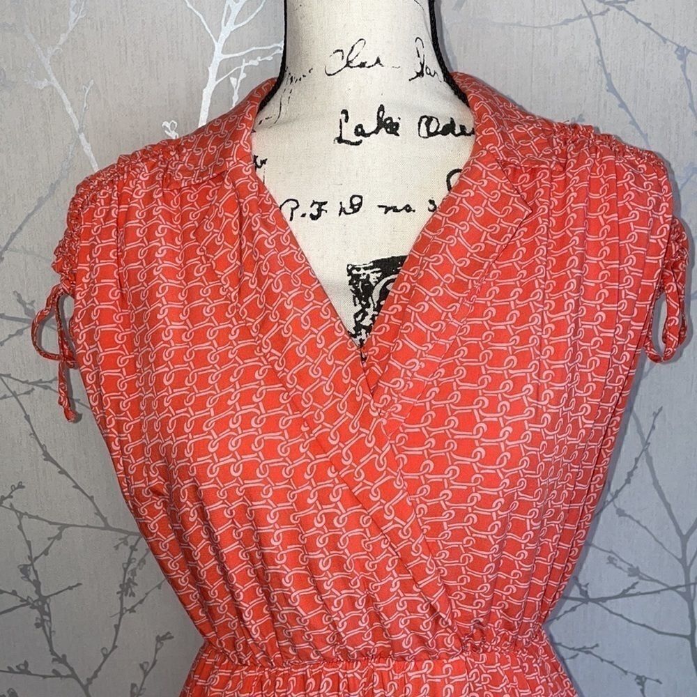 Anthropologie Coral Printed Midi Dress - Picture 5 of 14